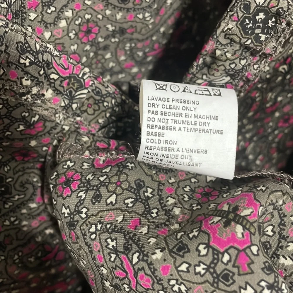 Stefan green, pink/taupe dress, size 2, 3/4 sleeve - Picture 7 of 7